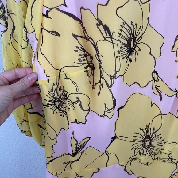Taylor Floral Yellow and Pink Dress size 8 - Picture 7 of 10